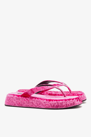 Sandália Roxy Veludo Rosa Sandal Larroudé