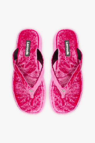 Sandália Roxy Veludo Rosa Sandal Larroudé