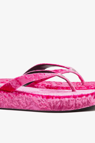 Sandália Roxy Veludo Rosa Sandal Larroudé