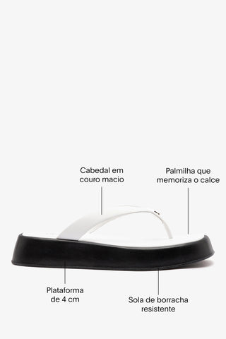 Sandália Roxy Couro Preto e Branco Sandal Larroudé
