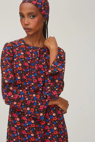 Vestido Túnica Dede Seda Floral Preto Womens - Shoes - Clothings Larroudé x Jonathan Cohen