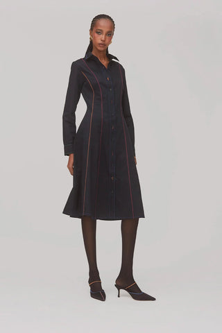 Vestido Chemise Elena Algodão Preto Womens - Shoes - Clothings Larroudé x Jonathan Cohen