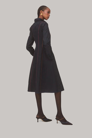 Vestido Chemise Elena Algodão Preto Womens - Shoes - Clothings Larroudé x Jonathan Cohen