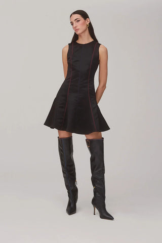 Vestido Sarah Cetim Preto Womens - Shoes - Clothings Larroudé x Jonathan Cohen