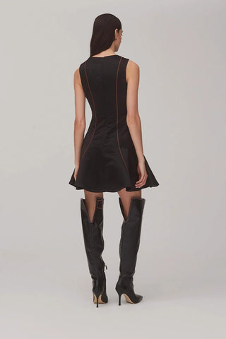 Vestido Sarah Cetim Preto Womens - Shoes - Clothings Larroudé x Jonathan Cohen