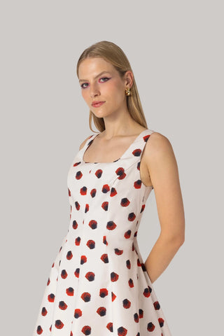 Vestido Sophia Algodão Floral Branco Clothing Larroudé x Jonathan Cohen