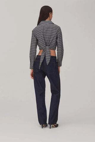 Blusa Amarração Rose Algodão Preto e Branco Womens - Shoes - Clothings Larroudé x Jonathan Cohen