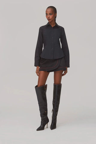 Camisa Bustiê Eva Algodão Preto Womens - Shoes - Clothings Larroudé x Jonathan Cohen