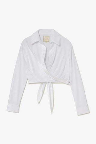 Blusa Amarração Rose Algodão Branco Womens - Shoes - Clothings Larroudé x Jonathan Cohen