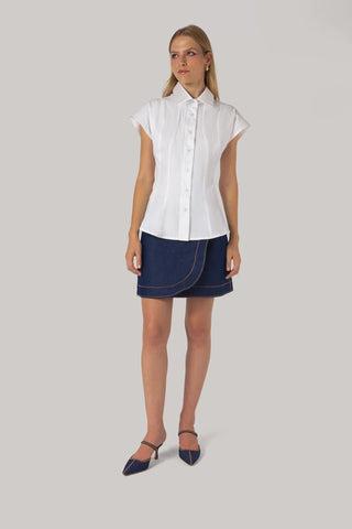 Camisa Jules Percal Branco Clothing Larroudé x Jonathan Cohen