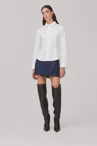 Camisa Bustiê Eva Algodão Branco Womens - Shoes - Clothings Larroudé x Jonathan Cohen