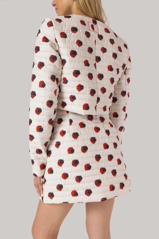 Mini Saia Marina Algodão Floral Branco Clothing Larroudé x Jonathan Cohen