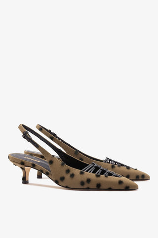 Slingback Nara Poá Marrom Pump Larroudé