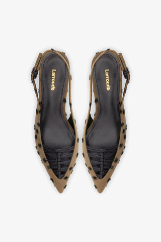 Slingback Nara Poá Marrom Pump Larroudé