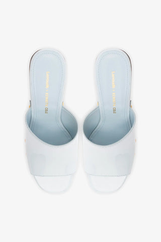 Larroudé x Kenneth Cole: Mule Couro Verniz Azul Mule Larroudé x Kenneth Cole
