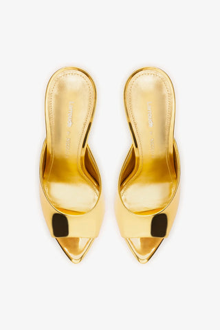Larroudé x Nicolò B.: Mule Malibu Espelhado Dourado Larroudé x Nicolò Beretta