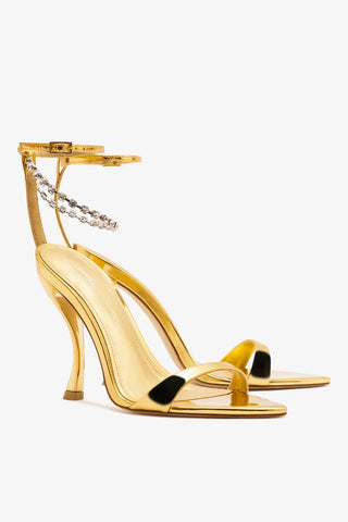 Larroudé x Nicolò B.: Sandália Nana Espelhado Dourado Sandal Larroudé x Nicolò Beretta