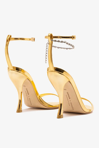 Larroudé x Nicolò B.: Sandália Nana Espelhado Dourado Sandal Larroudé x Nicolò Beretta