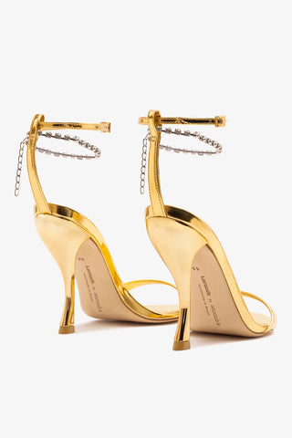 Larroudé x Nicolò B.: Sandália Nana Espelhado Dourado Sandal Larroudé x Nicolò Beretta