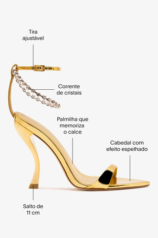 Larroudé x Nicolò B.: Sandália Nana Espelhado Dourado Sandal Larroudé x Nicolò Beretta