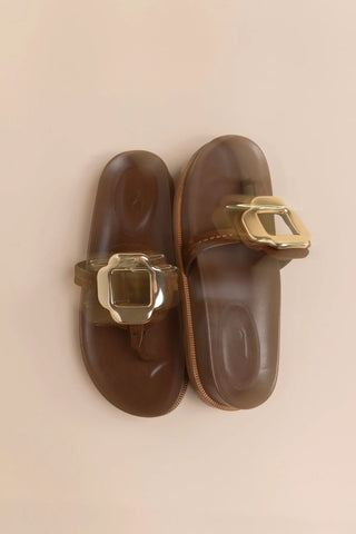 Sandália Margherita Sport Camurça Marrom Flat Sandal Larroudé
