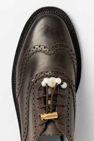 Mocassim Ginny Couro Marrom Loafer Larroudé
