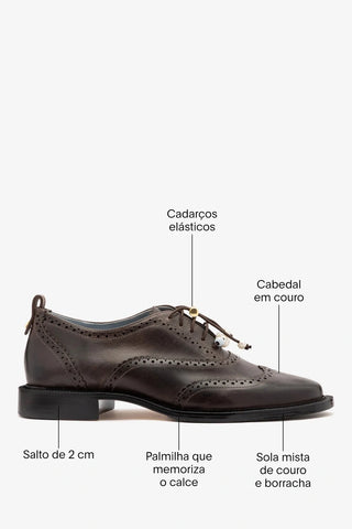 Mocassim Ginny Couro Marrom Loafer Larroudé