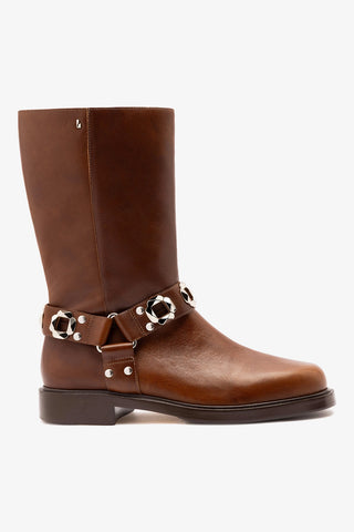 Bota Sonora Couro Marrom Boot Larroudé