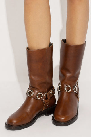 Bota Sonora Couro Marrom Boot Larroudé