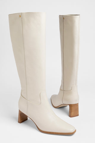 Bota Alexis Couro Off White Boot Larroudé
