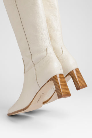 Bota Alexis Couro Off White Boot Larroudé