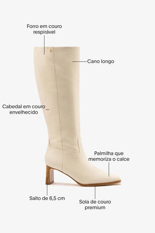 Bota Alexis Couro Off White ABC