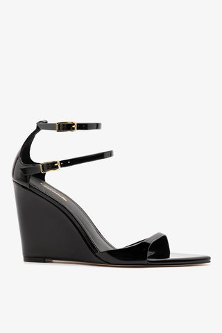 Sandália Luma Couro Verniz Preto Sandal Larroudé