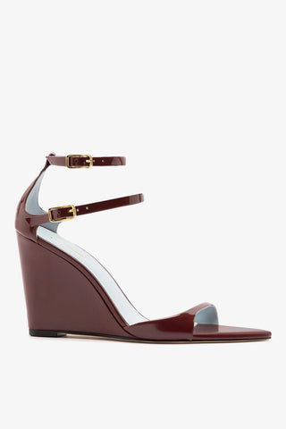 Sandália Luma Couro Verniz Bordô Sandal Larroudé