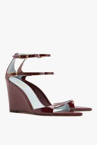 Sandália Luma Couro Verniz Bordô Sandal Larroudé