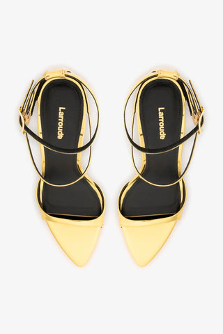 Sandália Luma Espelhado Dourado Sandal Larroudé