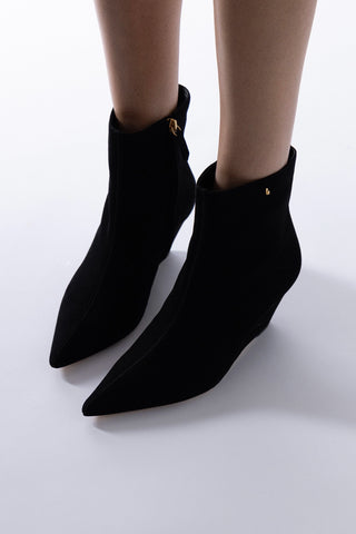 Bota Loulou Camurça Preto Boot Larroudé