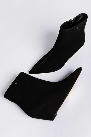 Bota Loulou Camurça Preto Boot Larroudé