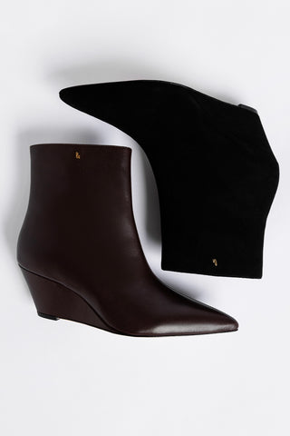 Bota Loulou Camurça Preto Boot Larroudé
