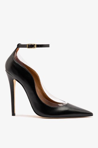 Larroudé by Sergio Hudson: Scarpin Tahleya Couro Preto Larroudé x Sergio Hudson