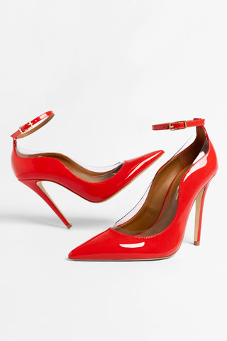 Larroudé by Sergio Hudson: Scarpin Tahleya Couro Verniz Vermelho Sandal Larroudé x Sergio Hudson