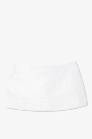 Mini Saia Ava Sardinhas Algodão Branco Skirt Sheridan Cox by Larroudé