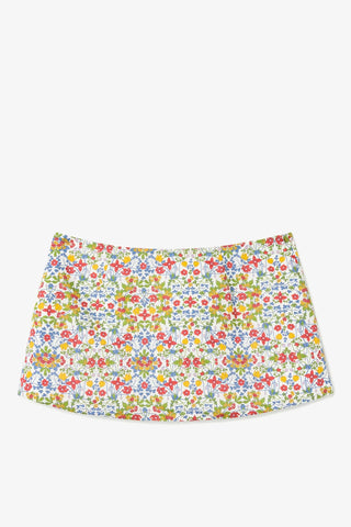 Mini Saia Ava Flores Algodão Branco Skirt Sheridan Cox by Larroudé