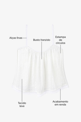 Regata Perfect Círculos Algodão Branco Top Sheridan Cox by Larroudé
