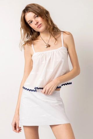 Regata Perfect Sardinhas Algodão Branco Top Sheridan Cox by Larroudé