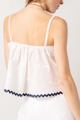 Regata Perfect Sardinhas Algodão Branco Top Sheridan Cox by Larroudé