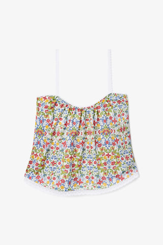 Regata Perfect Flores Algodão Branco Top Sheridan Cox by Larroudé