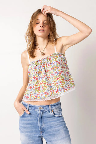 Regata Perfect Flores Algodão Branco Top Sheridan Cox by Larroudé