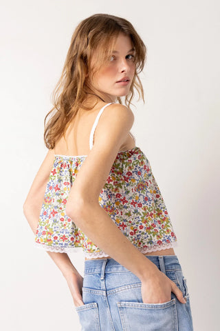 Regata Perfect Flores Algodão Branco Top Sheridan Cox by Larroudé