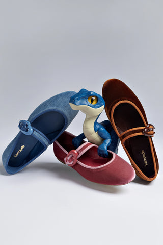 Verona Ballet Flat In French Blue Velvet